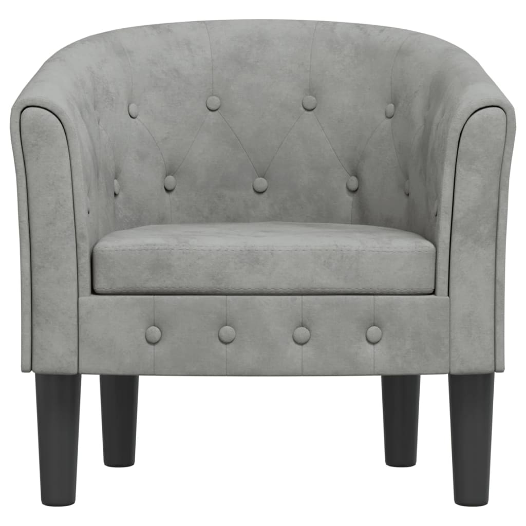 Chaise cabriolet gris clair velours - XIOS