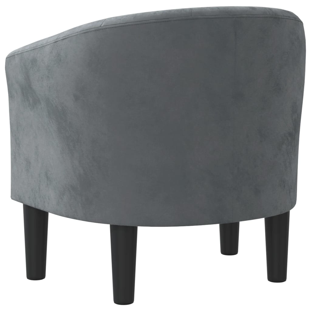 Fauteuil cabriolet gris foncé velours - XIOS