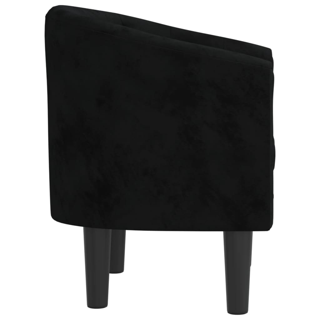 Chaise cabriolet noir velours - XIOS