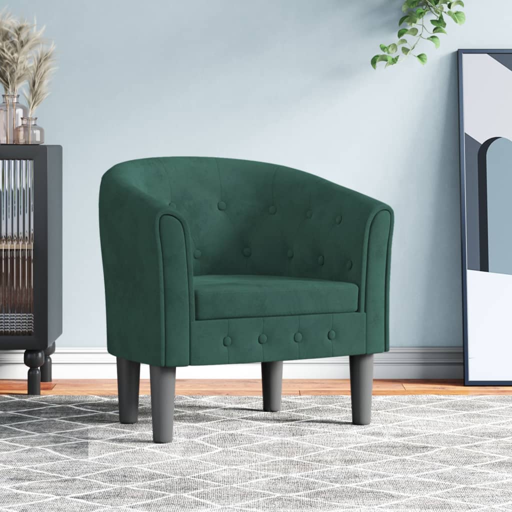 Fauteuil de massage vert foncé velours