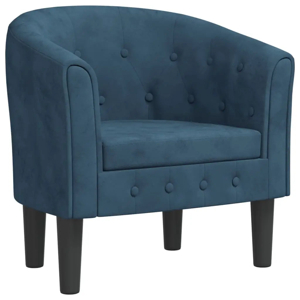 Chaise cabriolet bleu foncé velours - XIOS