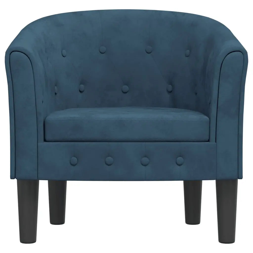 Chaise cabriolet bleu foncé velours - XIOS