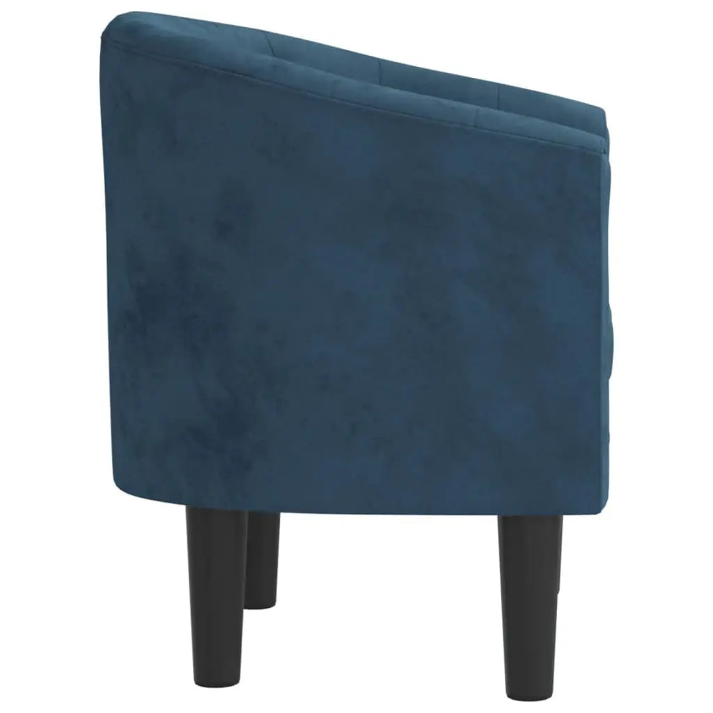 Chaise cabriolet bleu foncé velours - XIOS