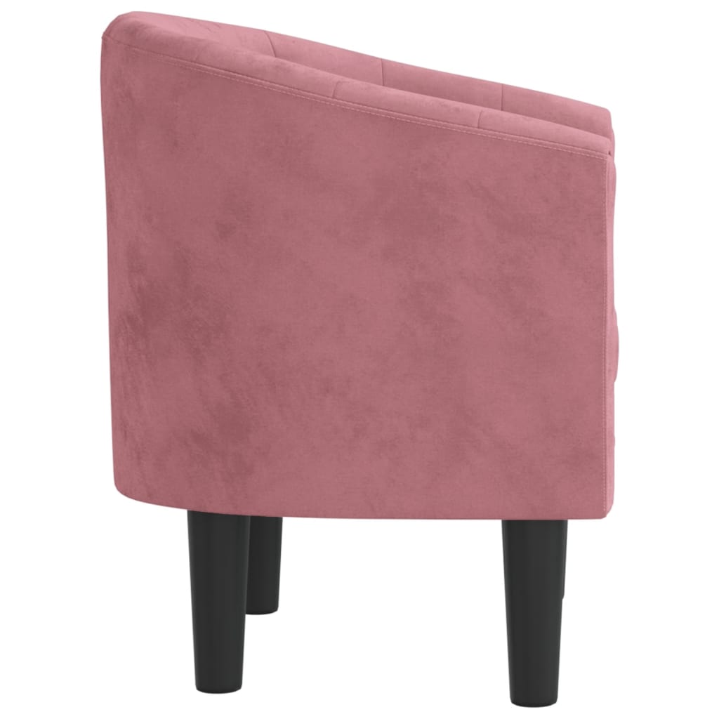 Fauteuil rose velours - XIOS