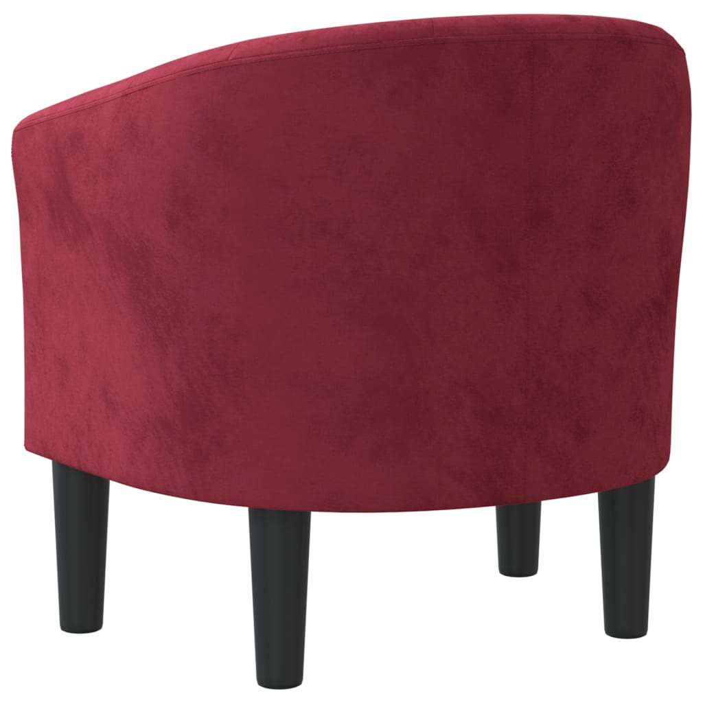 Fauteuil cabriolet rouge bordeaux velours - XIOS