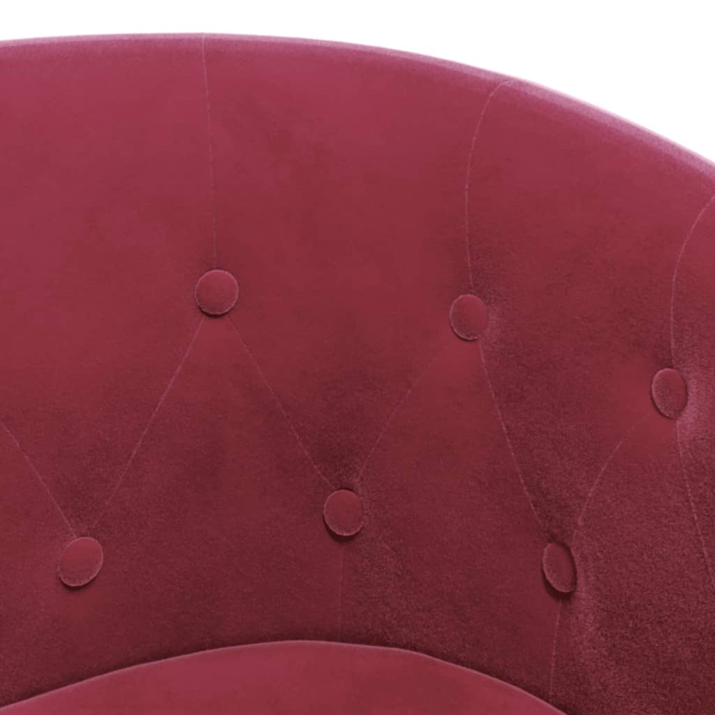 Fauteuil cabriolet rouge bordeaux velours - XIOS