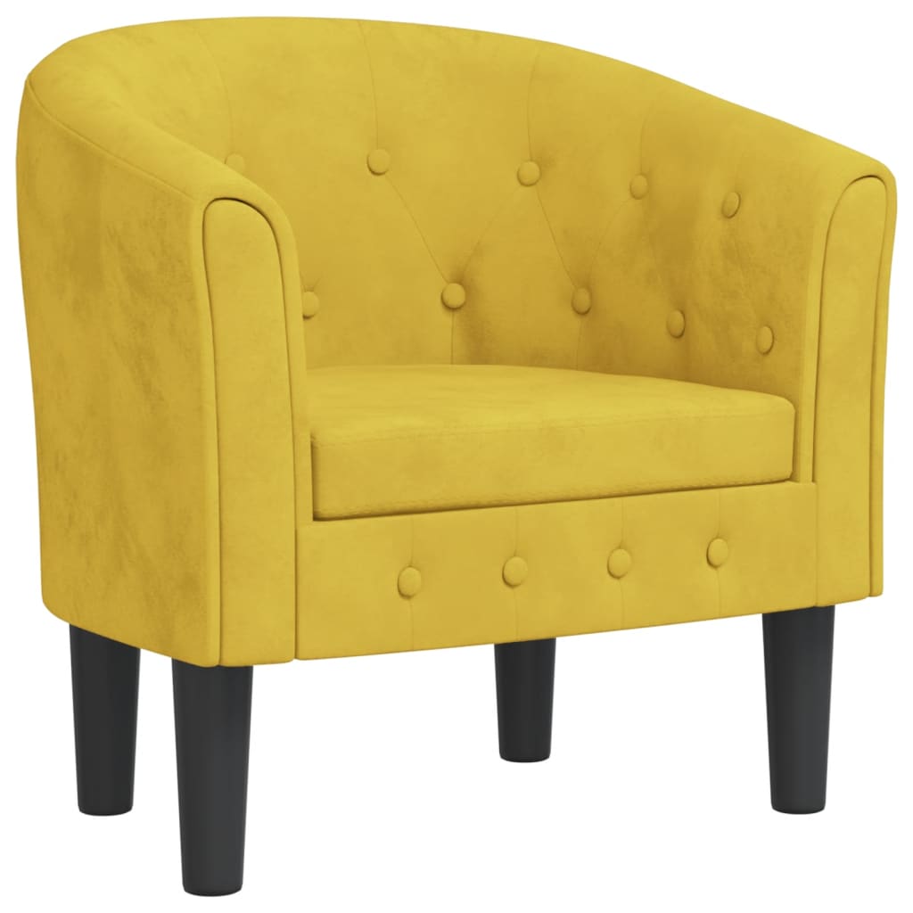 Fauteuil cabriolet jaune velours Fauteuils vidaXL