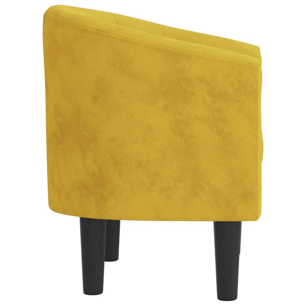 Fauteuil cabriolet jaune velours - XIOS