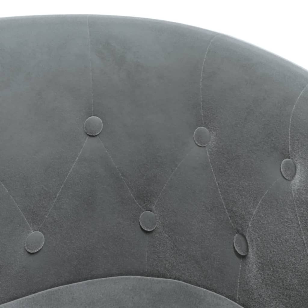 Fauteuil avec repose-pied gris foncé velours - XIOS