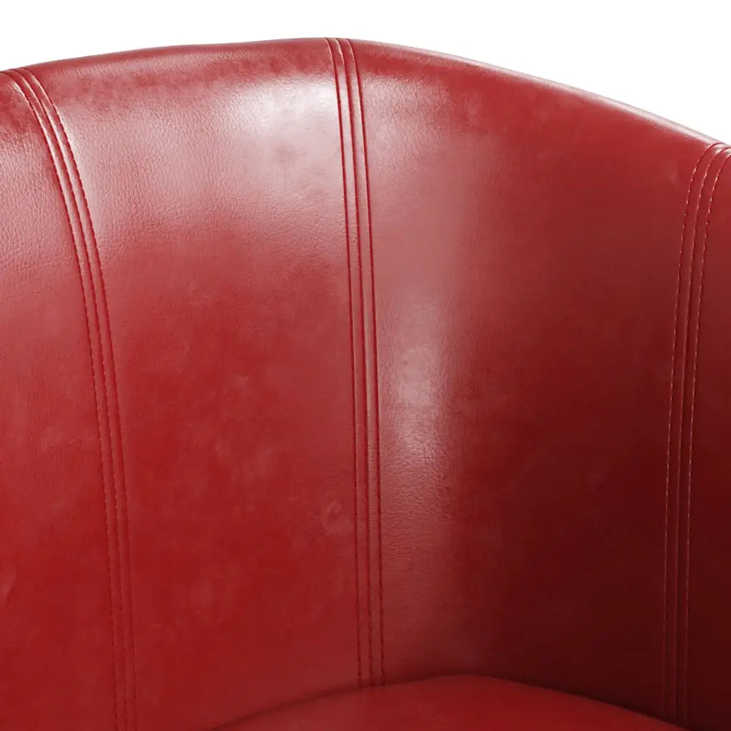 Fauteuil rouge bordeaux similicuir - XIOS