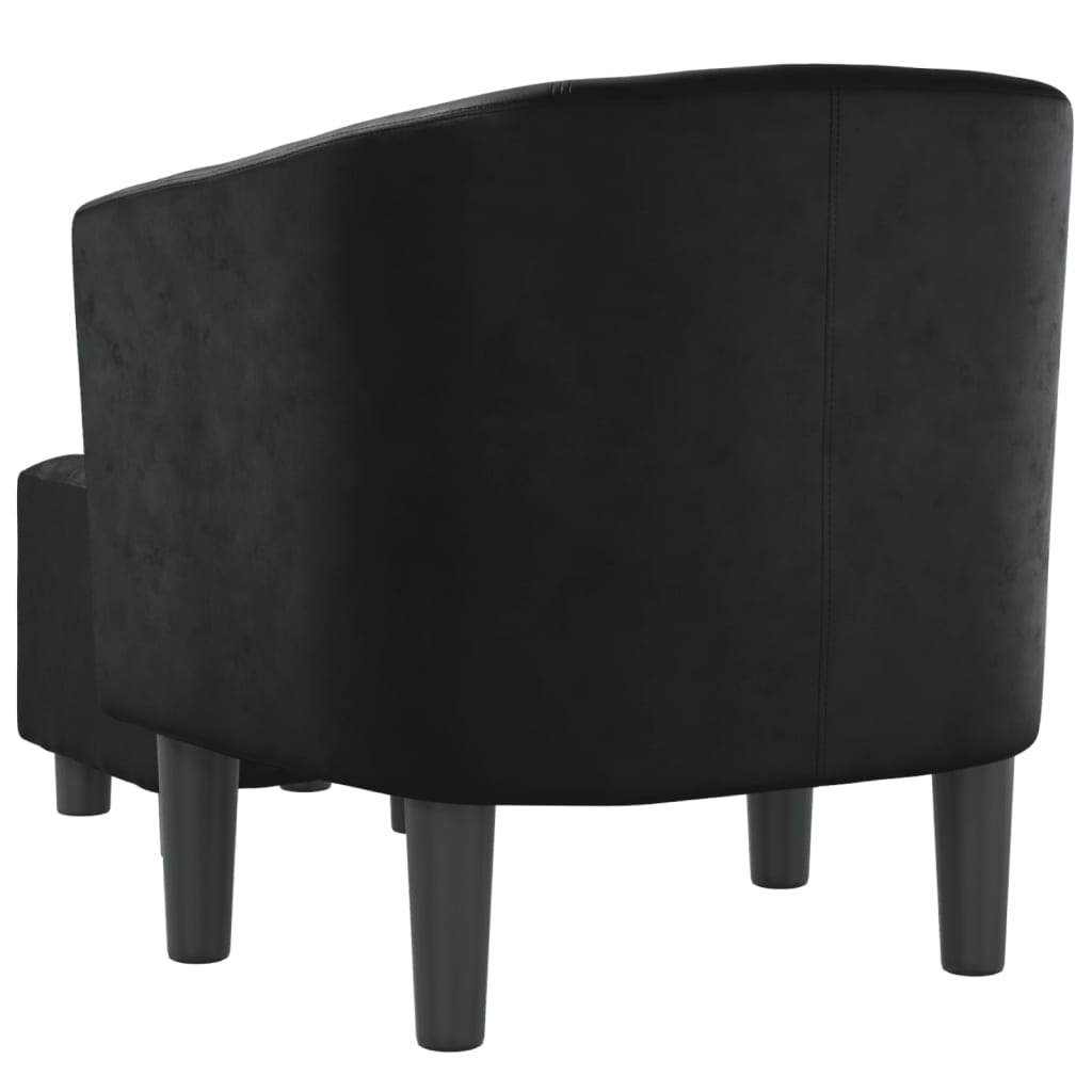 Fauteuil avec repose-pied noir similicuir - XIOS