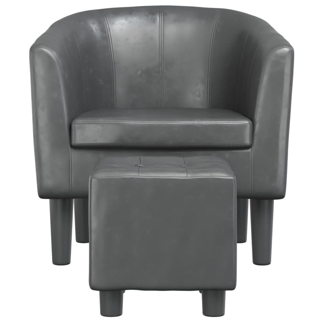 Fauteuil cabriolet avec repose-pied gris similicuir - XIOS
