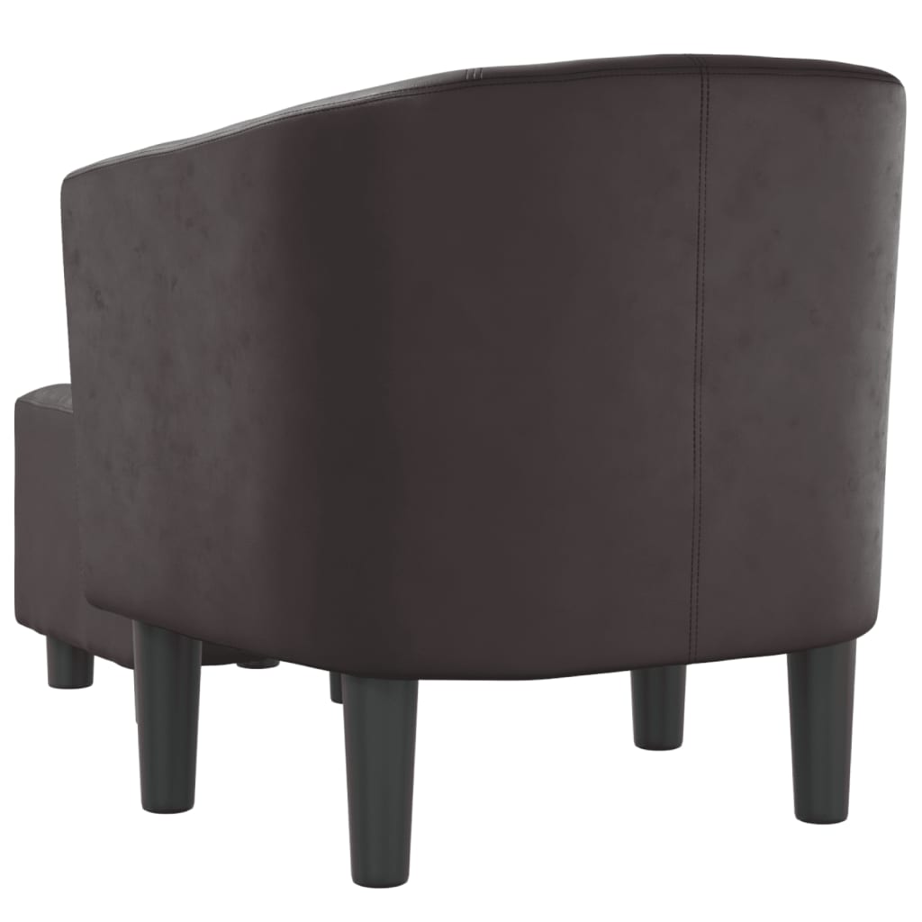 Fauteuil avec repose-pied marron similicuir - XIOS