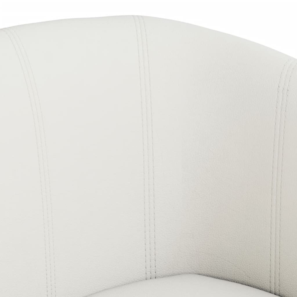 Fauteuil avec repose-pied blanc similicuir - XIOS