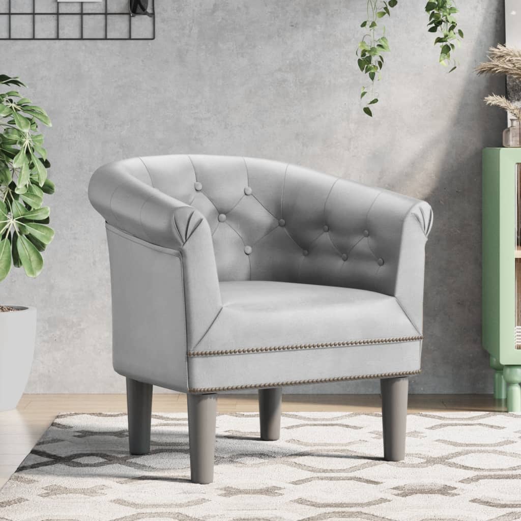 Fauteuil argenté similicuir - XIOS
