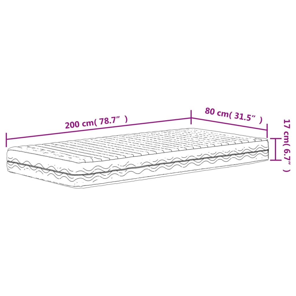 Matelas en mousse blanc 80x200 cm dureté H2 H3 - XIOS