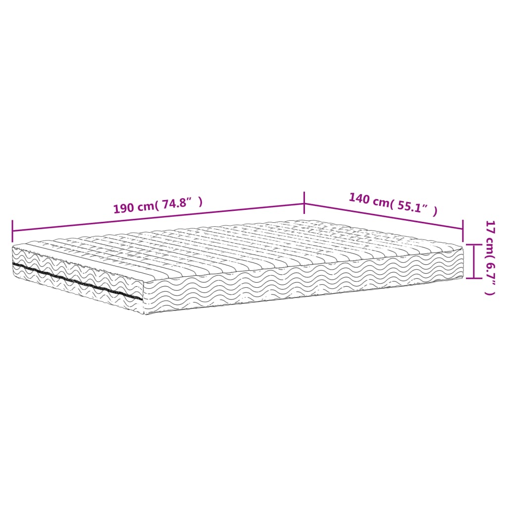 Matelas en mousse blanc 140x190 cm dureté H2 H3 - XIOS
