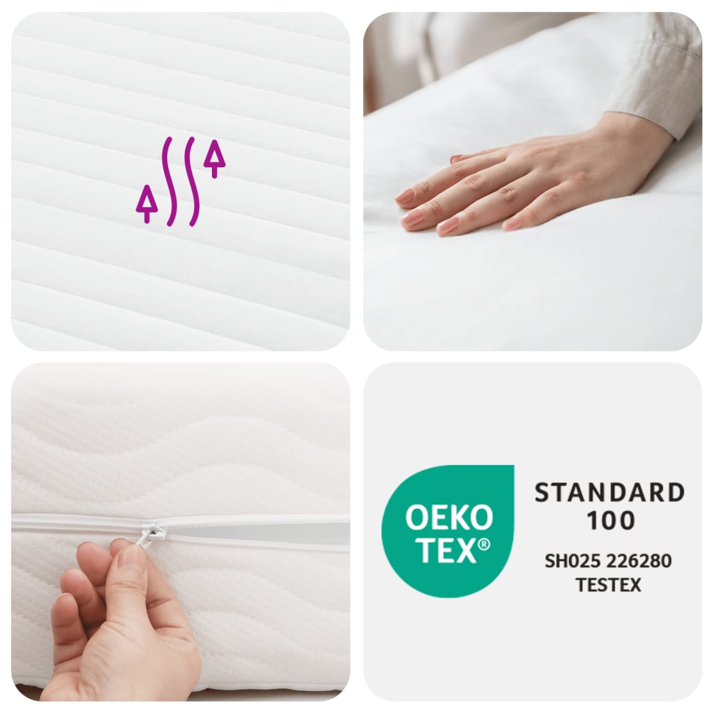 Matelas en mousse blanc 90 x 190 cm, 7 zones, dureté 20 ILD - XIOS