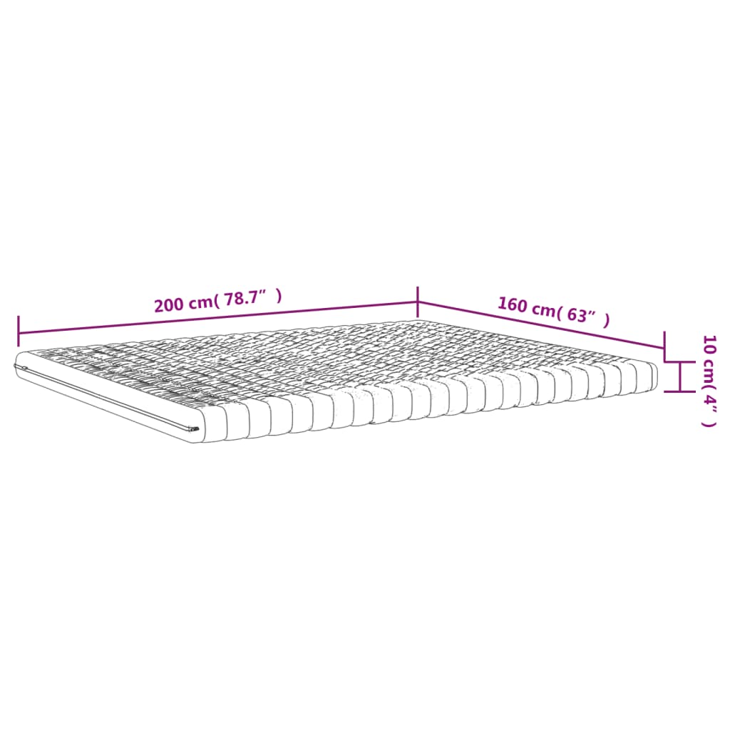 Matelas en mousse blanc 160x200 cm 7 zones dureté 20 ILD - XIOS