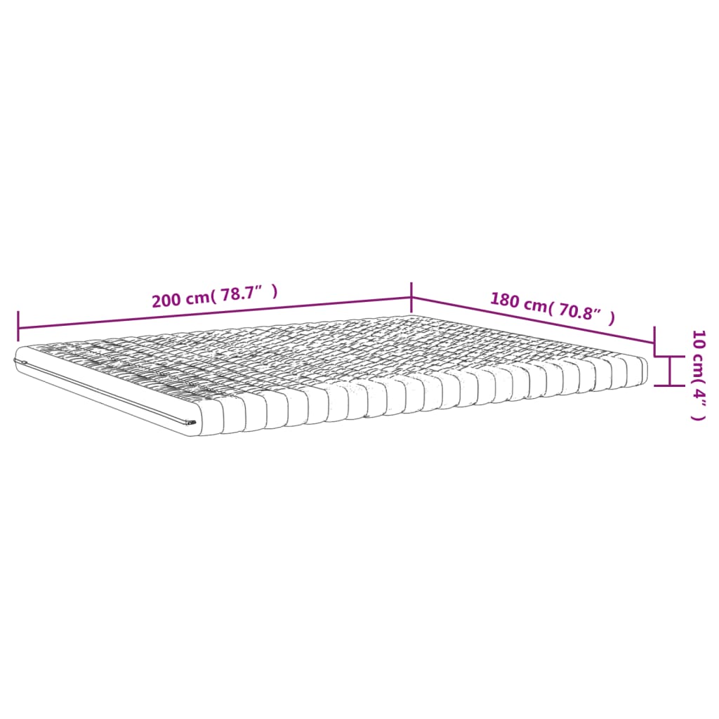 Matelas en mousse blanc 180x200 cm 7 zones dureté 20 ILD - XIOS