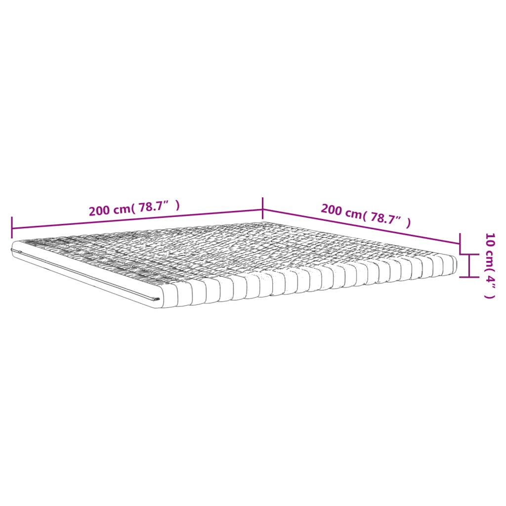 Matelas en mousse blanc 200x200 cm 7 zones dureté 20 ILD - XIOS