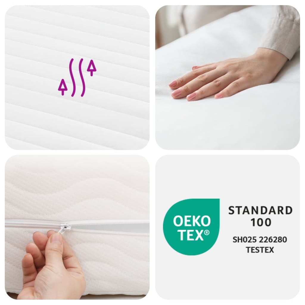 Matelas en mousse 2 pcs blanc 80x200 cm 7 zones dureté 20 ILD - XIOS