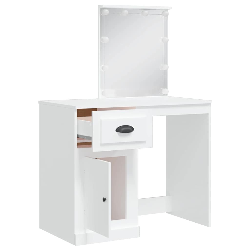 Coiffeuse avec lumières LED blanc 90x42x132,5 cm - XIOS
