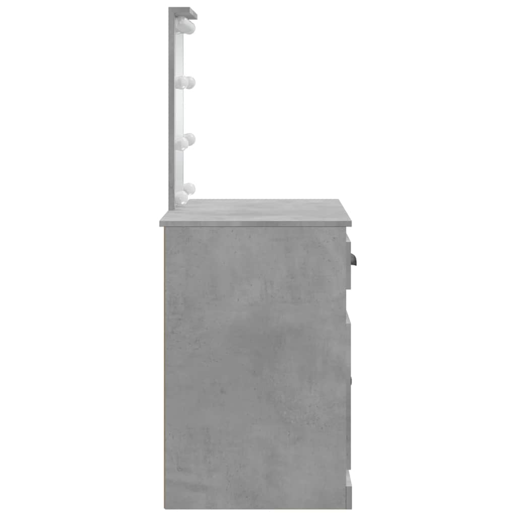 Coiffeuse avec lumières LED gris béton 90x42x132,5 cm - XIOS