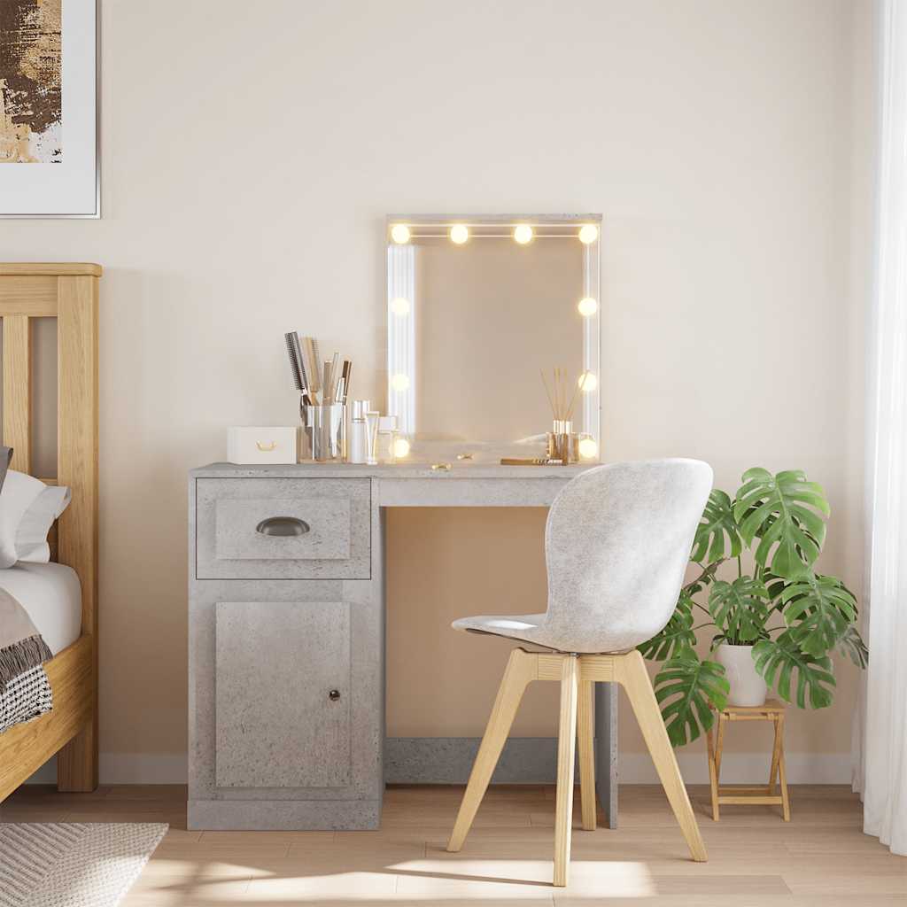 Coiffeuse avec lumières LED gris béton 90x42x132,5 cm - XIOS