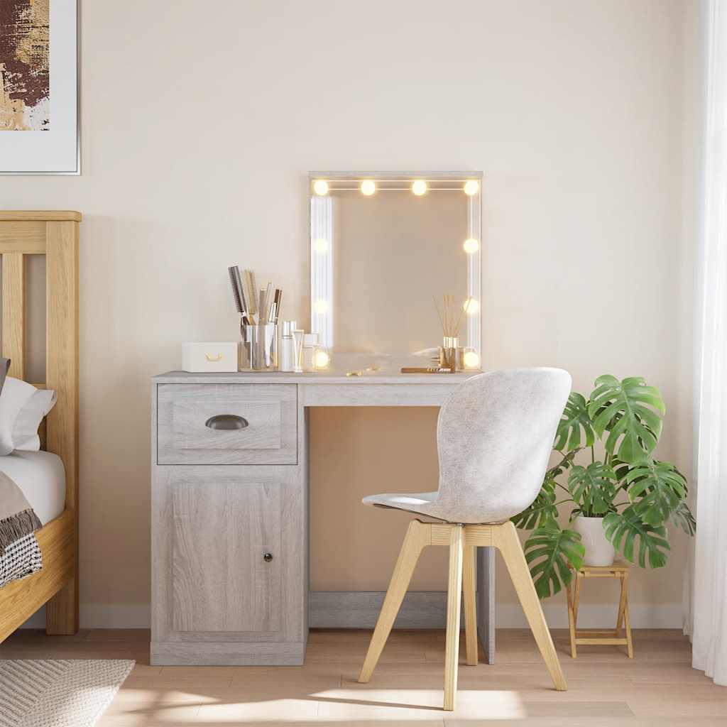 Coiffeuse avec lumières LED sonoma gris 90x42x132,5 cm - XIOS
