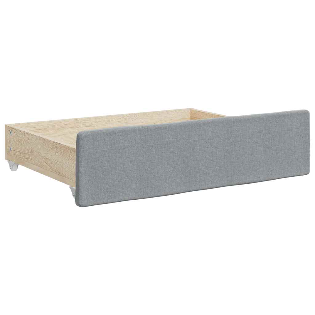 Tiroirs de lit 2 pcs gris clair bois d'ingénierie et tissu - XIOS