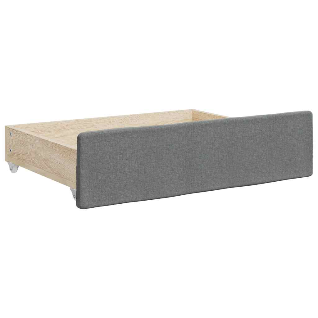 Tiroirs de lit 2 pcs gris foncé bois d'ingénierie et tissu - XIOS