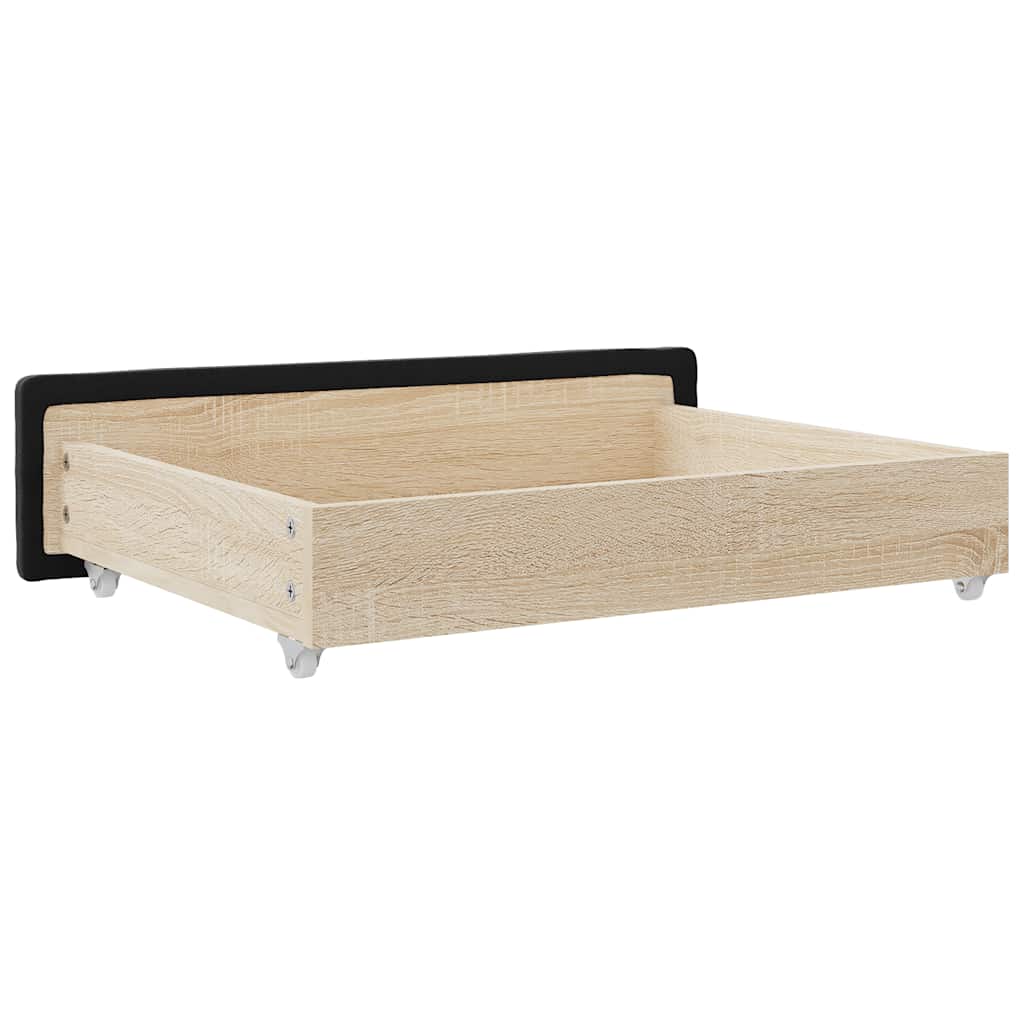 Tiroirs de lit 2 pcs noir bois d'ingénierie et tissu - XIOS