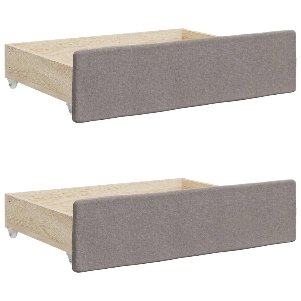 Tiroirs de lit 2 pcs taupe bois d'ingénierie et tissu - XIOS
