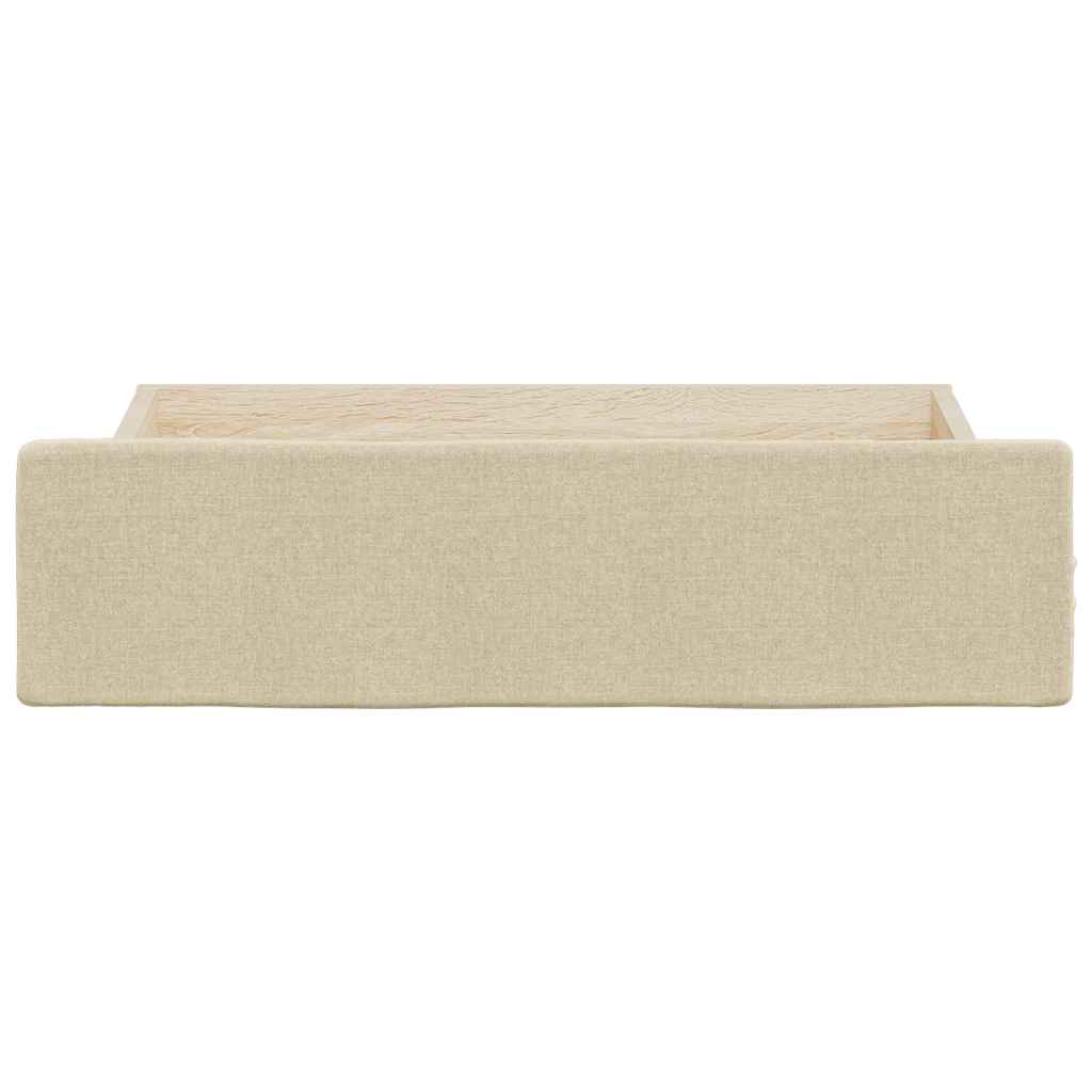 Tiroirs de lit 2 pcs crème bois d'ingénierie et tissu - XIOS