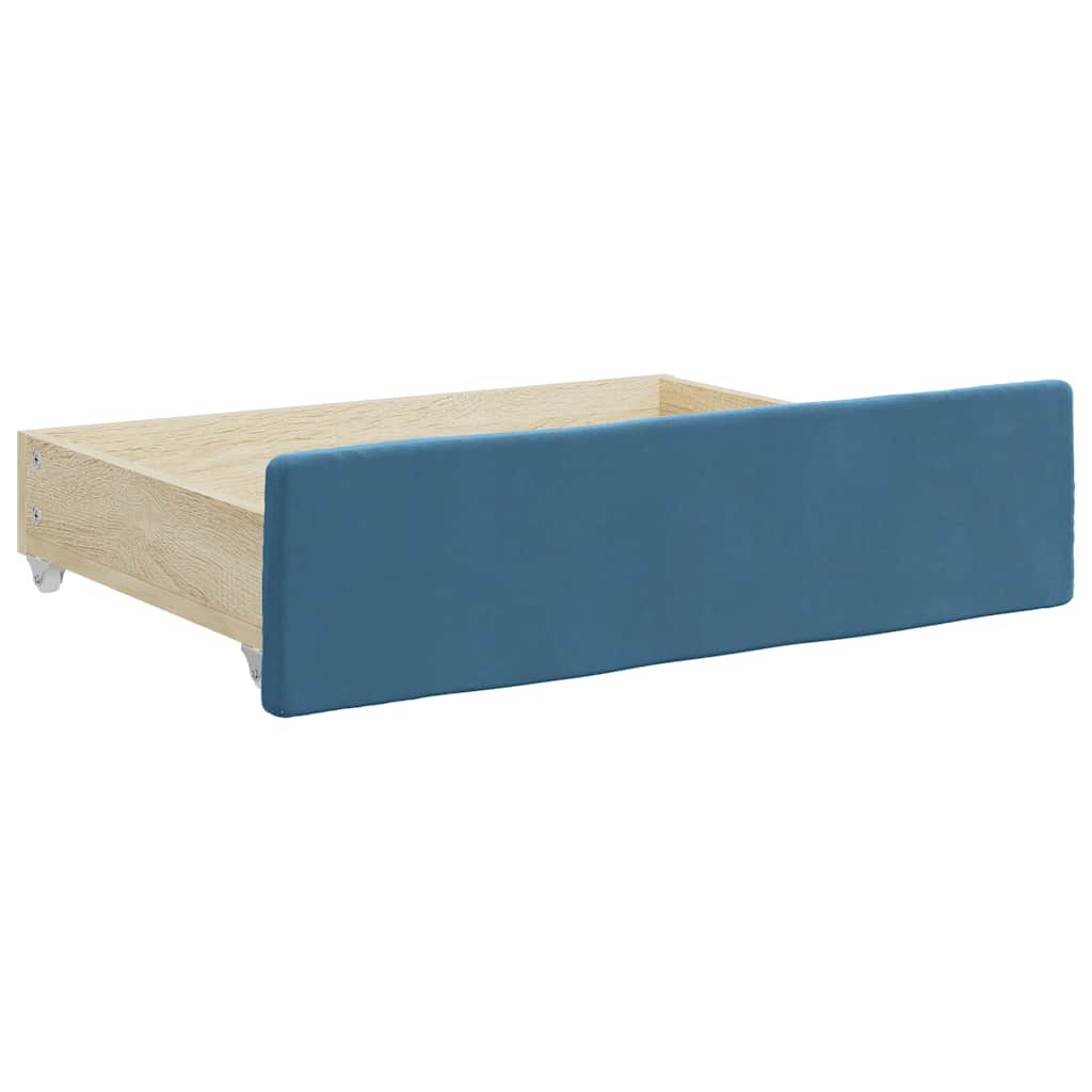 Tiroirs de lit 2 pcs bleu bois d'ingénierie et tissu - XIOS
