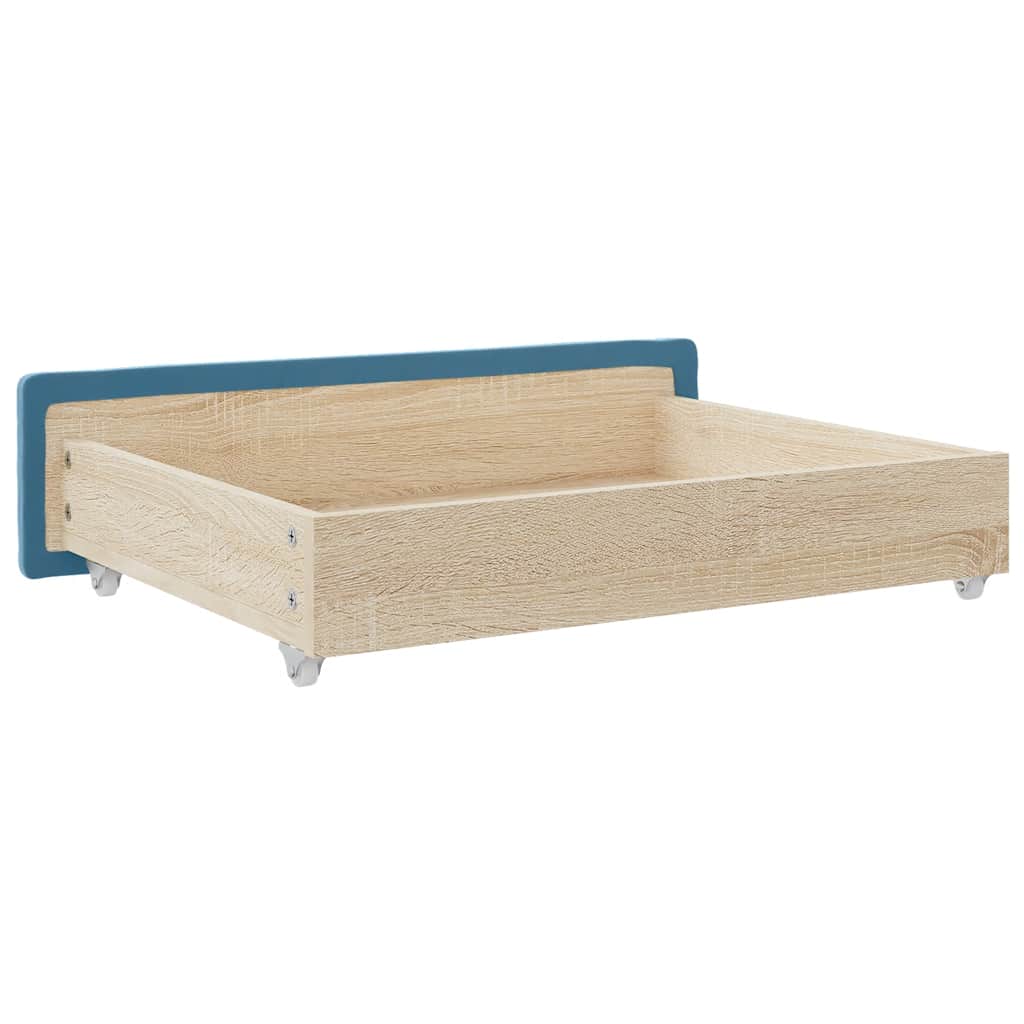 Tiroirs de lit 2 pcs bleu bois d'ingénierie et tissu - XIOS