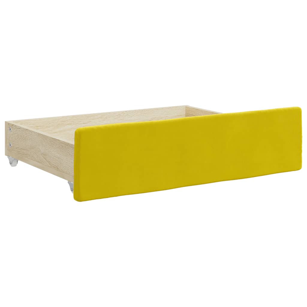 Tiroirs de lit 2 pcs jaune bois d'ingénierie et velours - XIOS