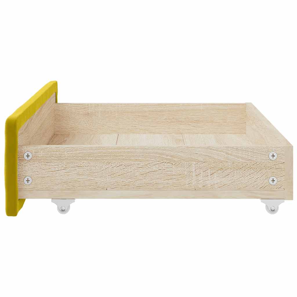 Tiroirs de lit 2 pcs jaune bois d'ingénierie et velours - XIOS