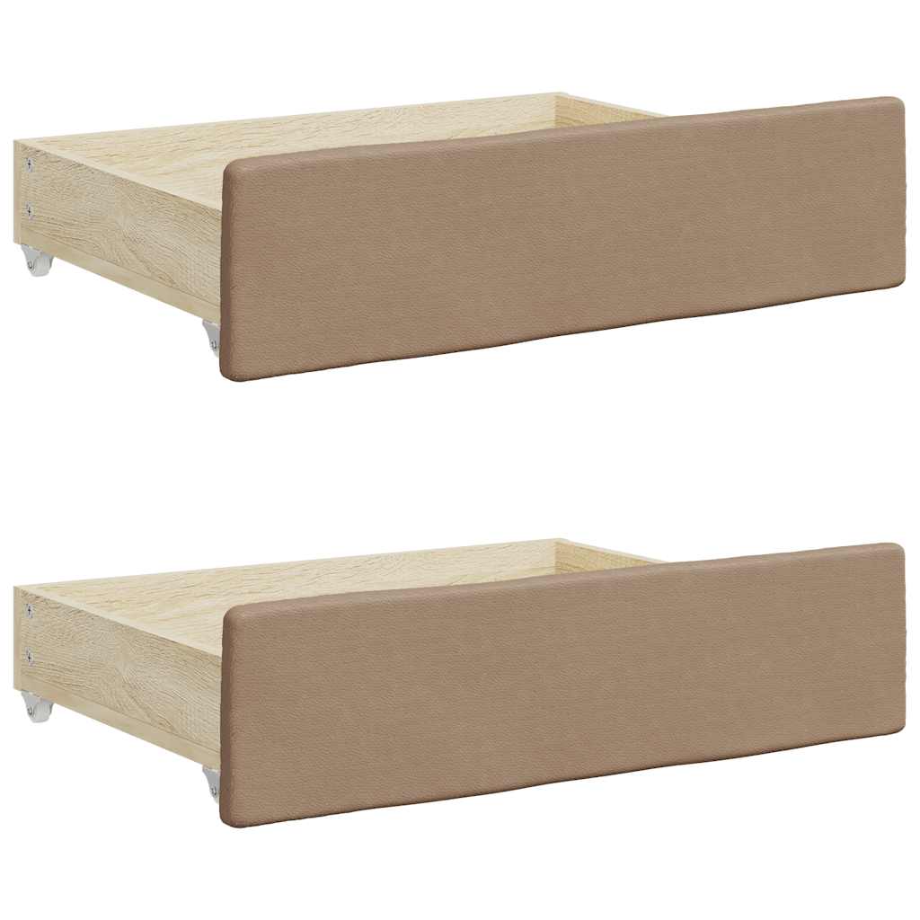 Tiroirs de lit 2 pcs cappuccino bois d'ingénierie et similicuir - XIOS
