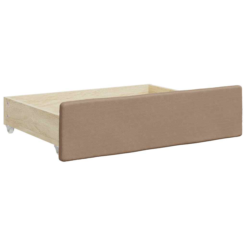 Tiroirs de lit 2 pcs cappuccino bois d'ingénierie et similicuir - XIOS