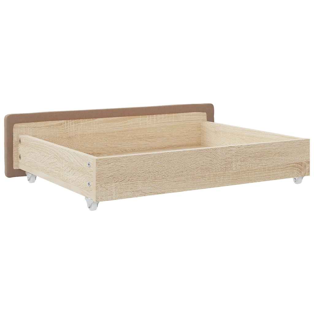 Tiroirs de lit 2 pcs cappuccino bois d'ingénierie et similicuir - XIOS