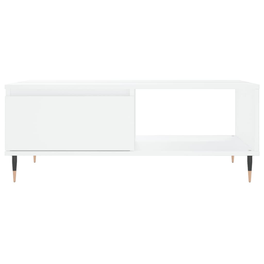 Table basse blanc 90x60x35 cm bois d'ingénierie - XIOS
