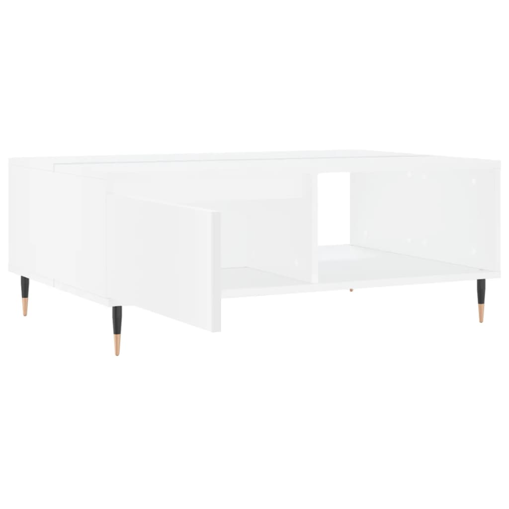 Table basse blanc 90x60x35 cm bois d'ingénierie - XIOS
