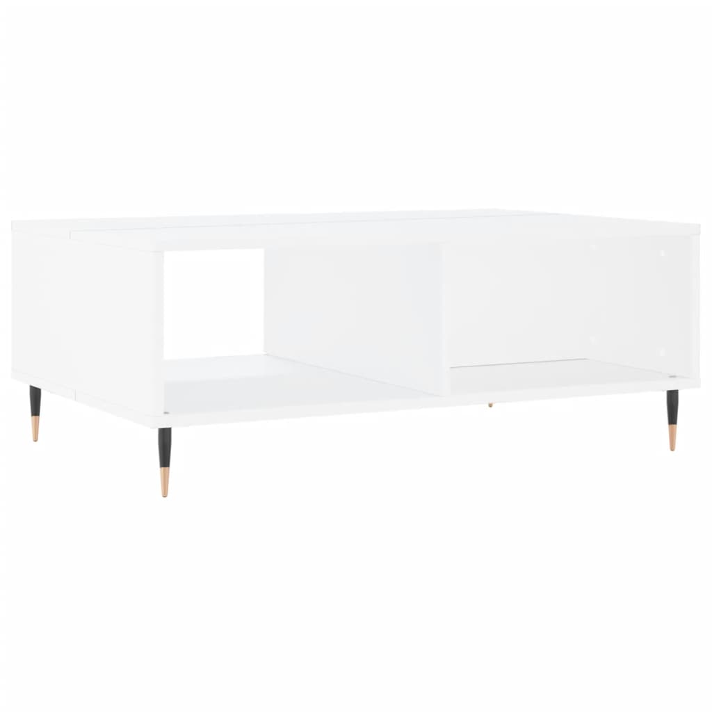 Table basse blanc 90x60x35 cm bois d'ingénierie - XIOS