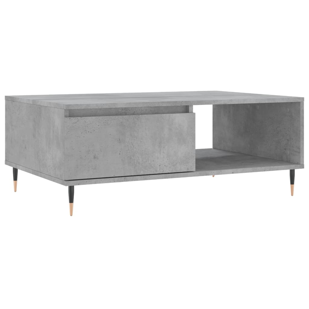 Table basse gris béton 90x60x35 cm bois d'ingénierie - XIOS