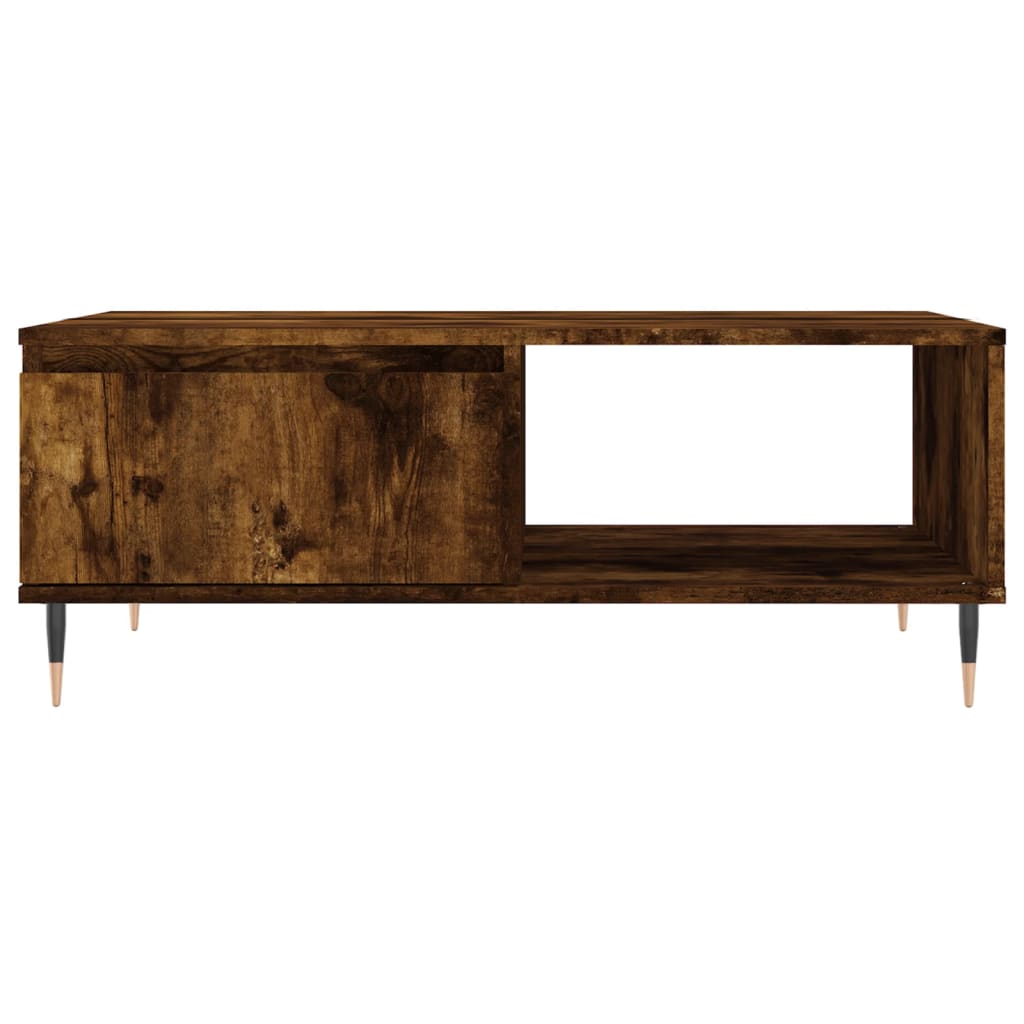 Table basse chêne fumé 90x60x35 cm bois d'ingénierie - XIOS