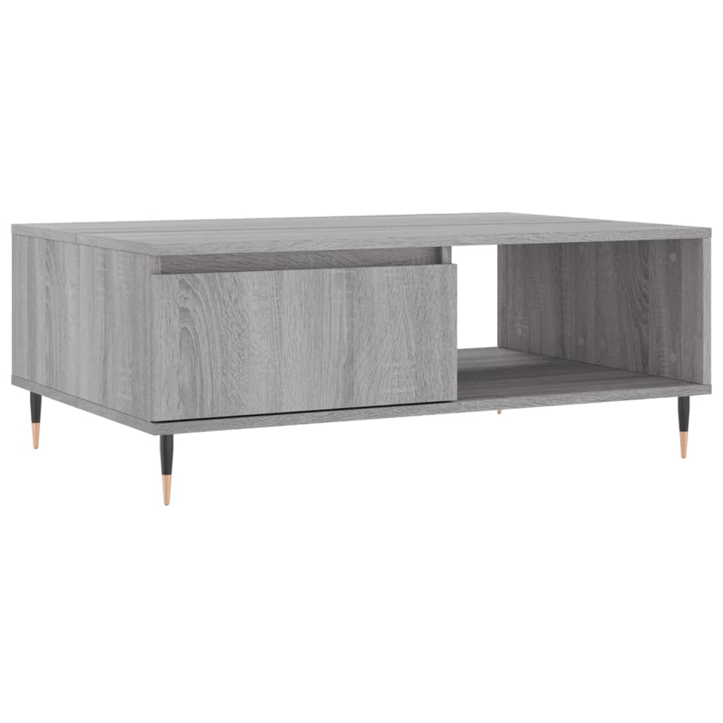 Table basse sonoma gris 90x60x35 cm bois d'ingénierie - XIOS