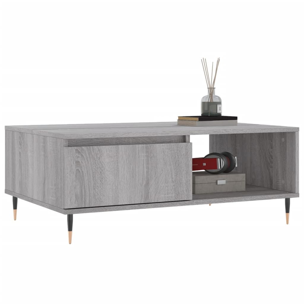Table basse sonoma gris 90x60x35 cm bois d'ingénierie - XIOS
