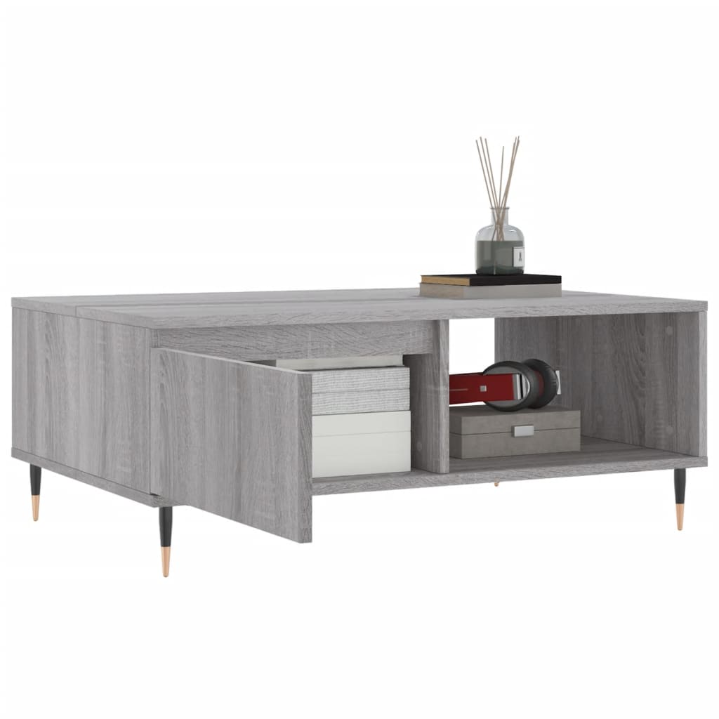 Table basse sonoma gris 90x60x35 cm bois d'ingénierie - XIOS